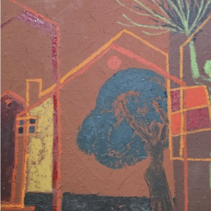 André Castinel - peinture - Hamadryade et maisons