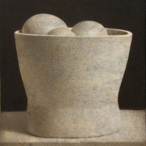Michal Lukasiewicz - peinture - Still Life With Eggs